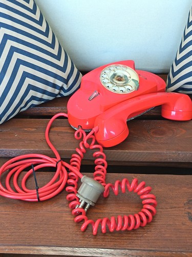Telefono rosso cavo - cavo, a