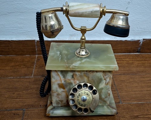 Telefono antico vintage onice - telefono,