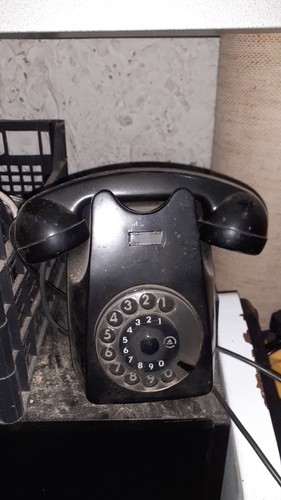 Telefono vintage disco nero - a,