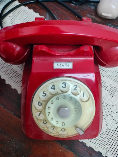 Telefono disco rosso - telefono, a
