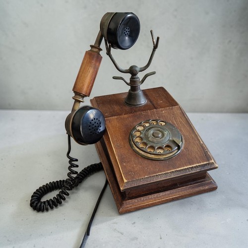Telefono vintage legno e - vintage,