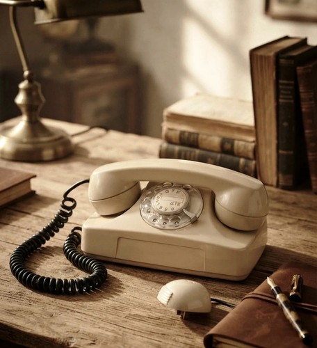 Telefono fisso vintage disco - fisso, a